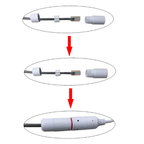 Wasserdichtes Geh&auml;use f&uuml;r UTP-RJ45-Stecker.